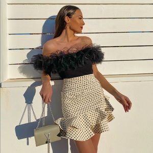 Zara ruffled tulle bodysuit bloggers favorite